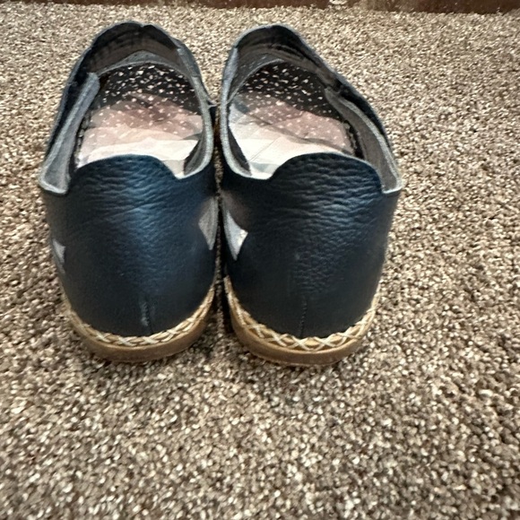 Rieker Navy Blue Perforated Leather Mary Jane Shoes Euro 40 - Picture 4 of 6